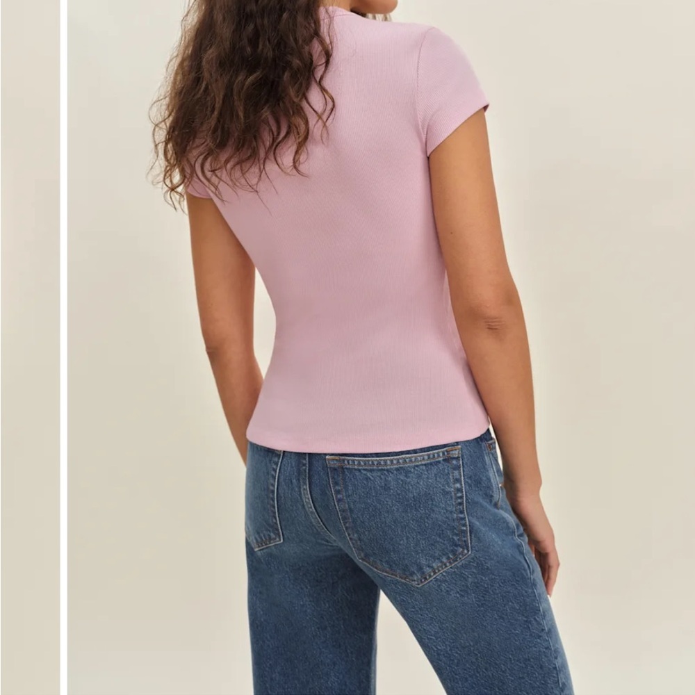 Reformation Raelynn knit top in colour babygirl - Picture 3 of 5
